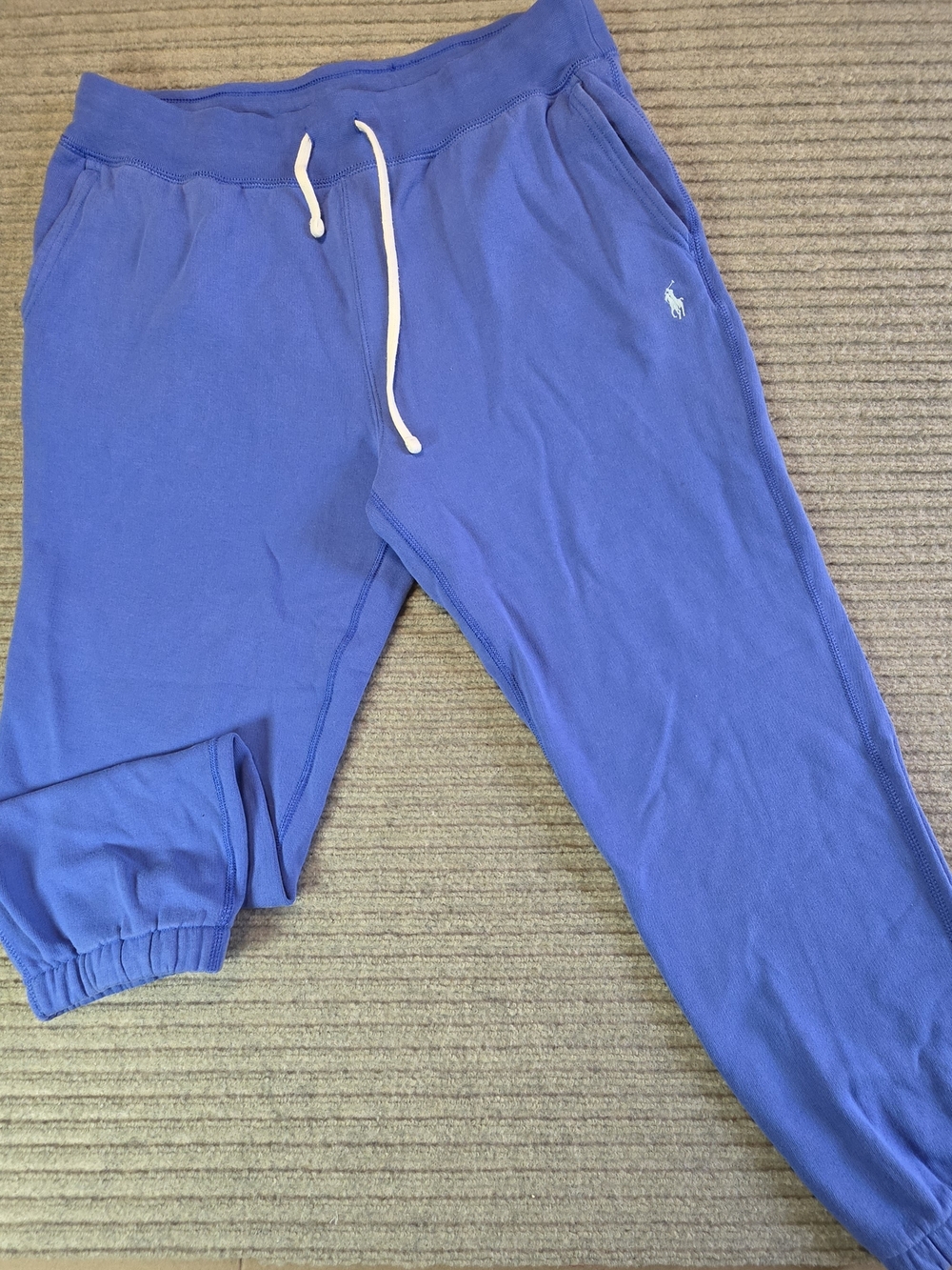 Polo Ralph Lauren Women's Lg Blue Cotton Fleece Jogger Sweatpants Pony Logo